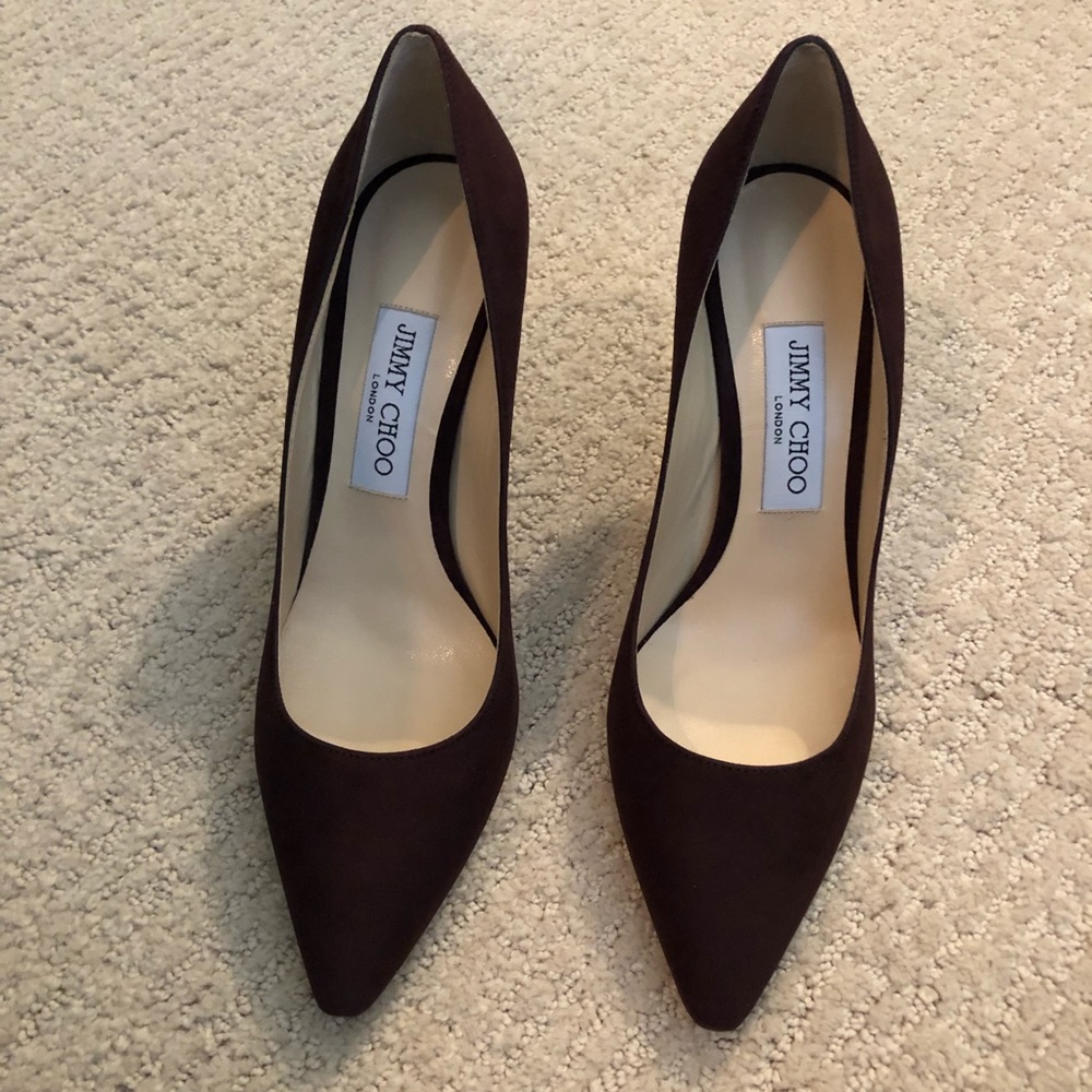 NIB Jimmy Choo Romy 85 Burgundy Suede size 38/8